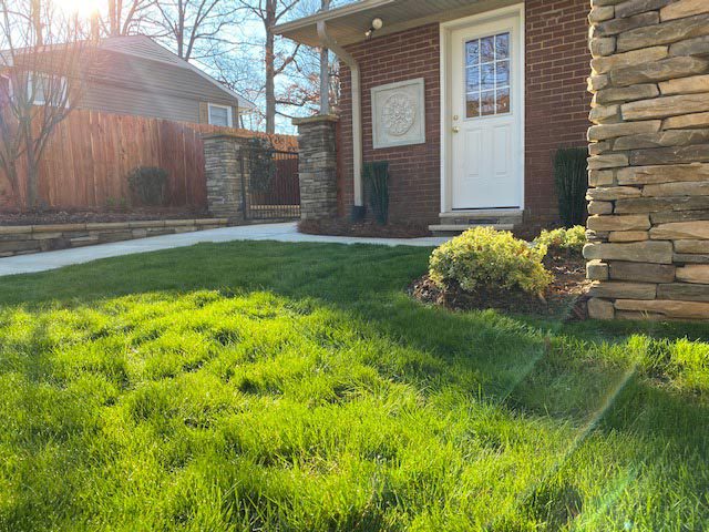 Southeastern Tree and Landscaping | house front entry with grass and landscaping